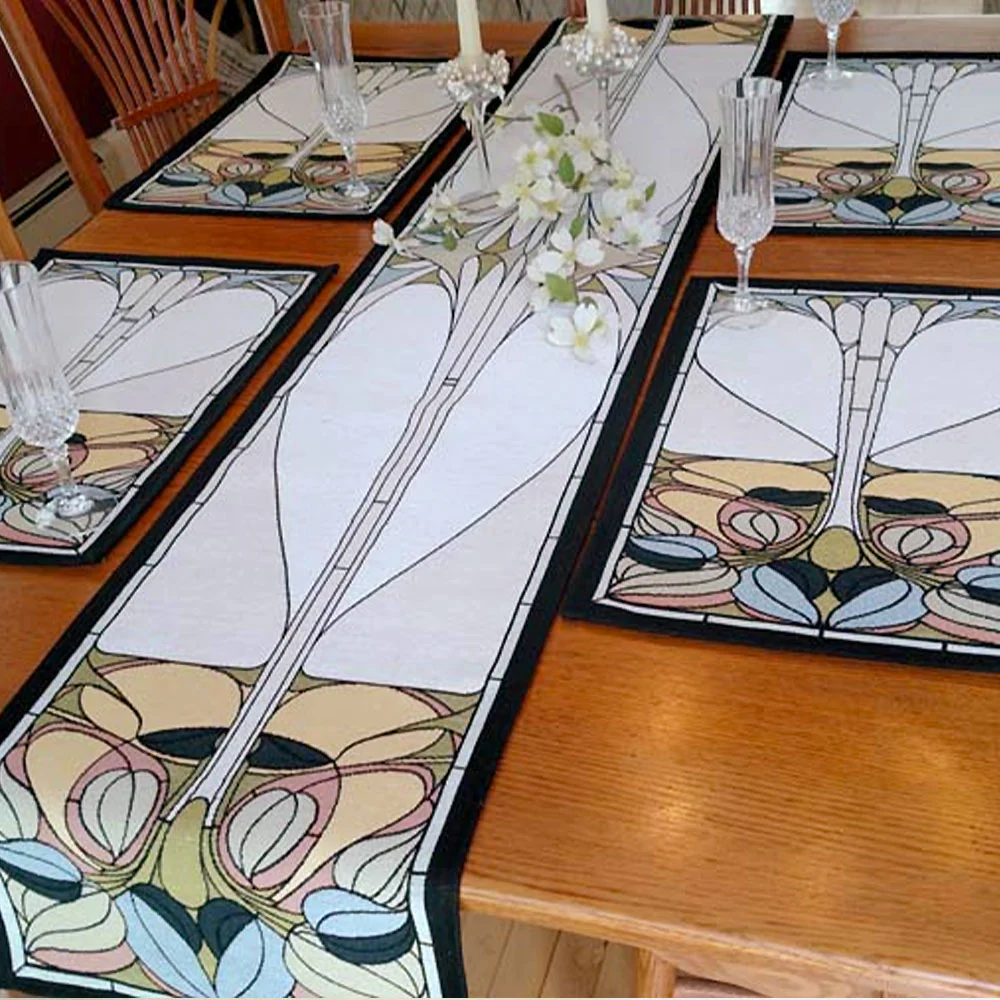 Arts & Crafts Art Nouveau Spring Floral Tapestry Placemat - Image 3