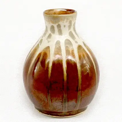 Blanket Creek Pottery Round Ceramic Bud Vase - Golden/Amber - Image 2