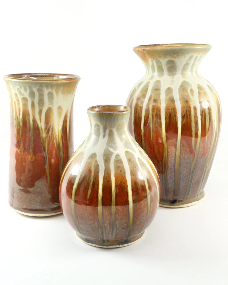 Blanket Creek Pottery Round Ceramic Bud Vase - Golden/Amber - Image 4