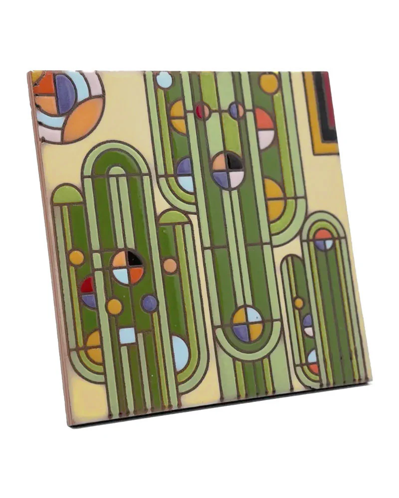 Carly Quinn Frank Lloyd Wright Saguaro Forms Ceramic Art Tile Trivet - Image 4