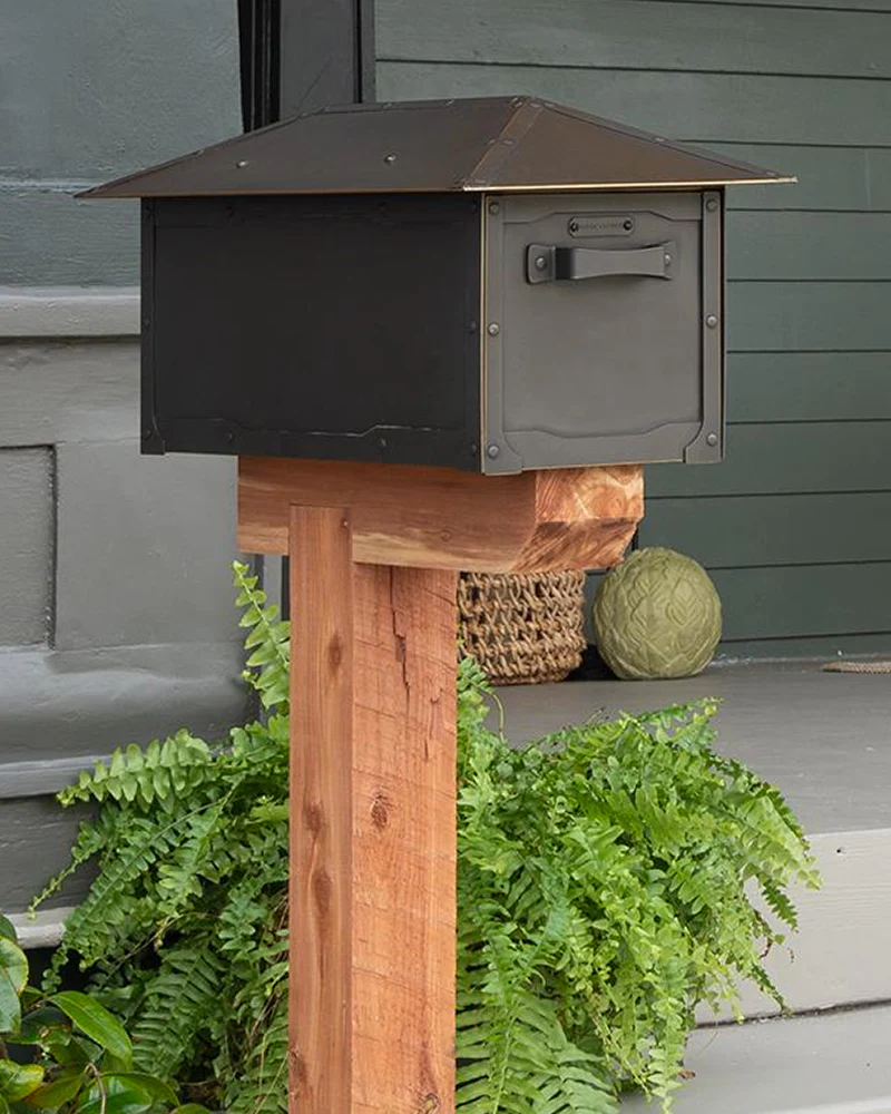 American Craftsman Post Mount Brass Mailbox - Image 3