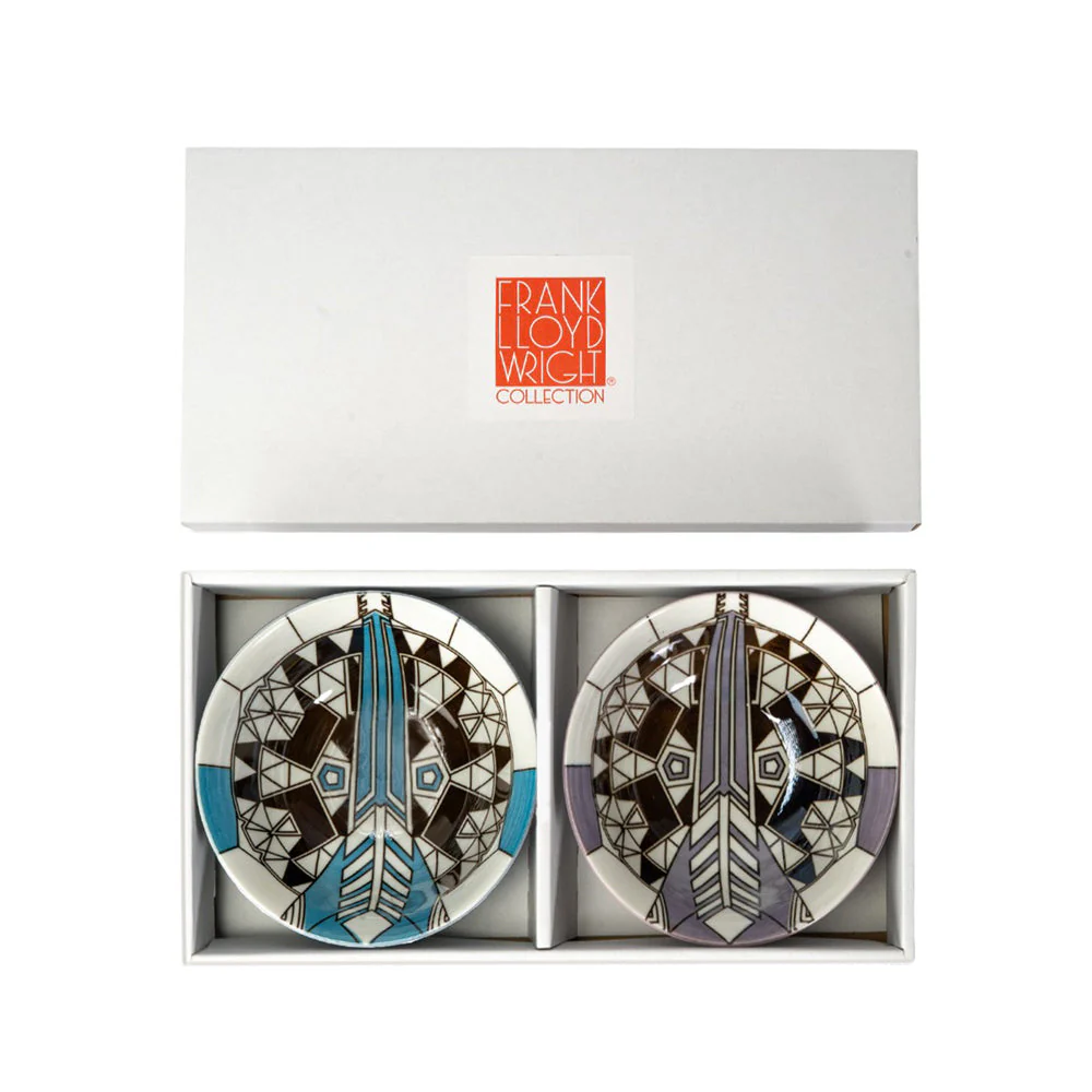 Frank Lloyd Wright Imperial Hotel Peacock Ceramic Bowls - Set of Two - Image 4