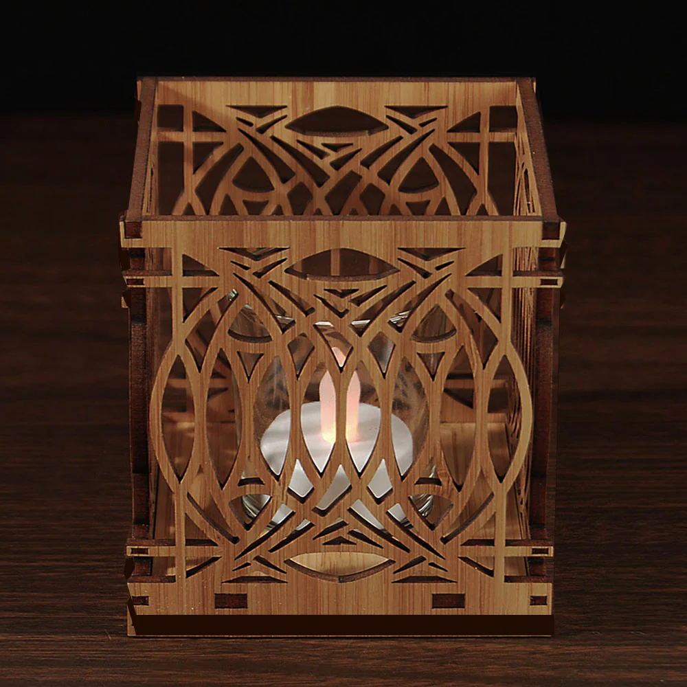 Frank Lloyd Wright Blossom Design Wood Votive - Image 3