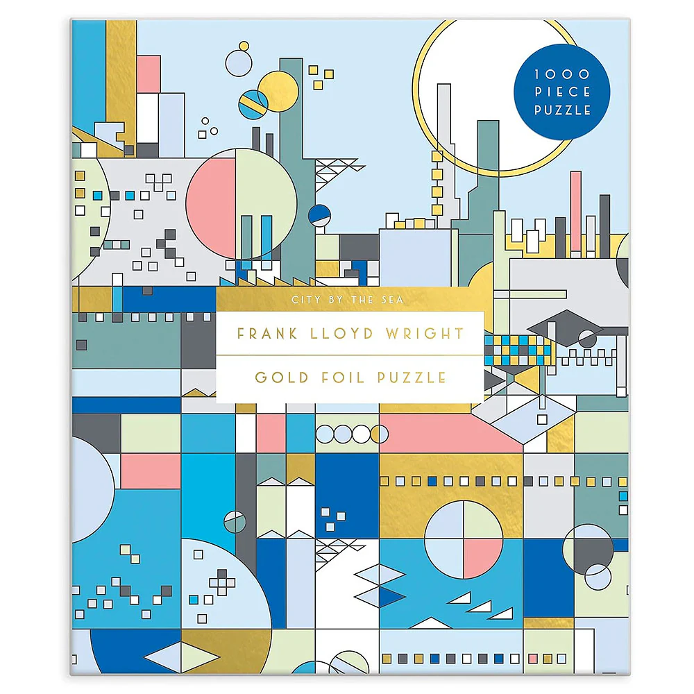 Frank Lloyd Wright City By The Sea 1000 Piece Foil Stamped Puzzle - Image 3