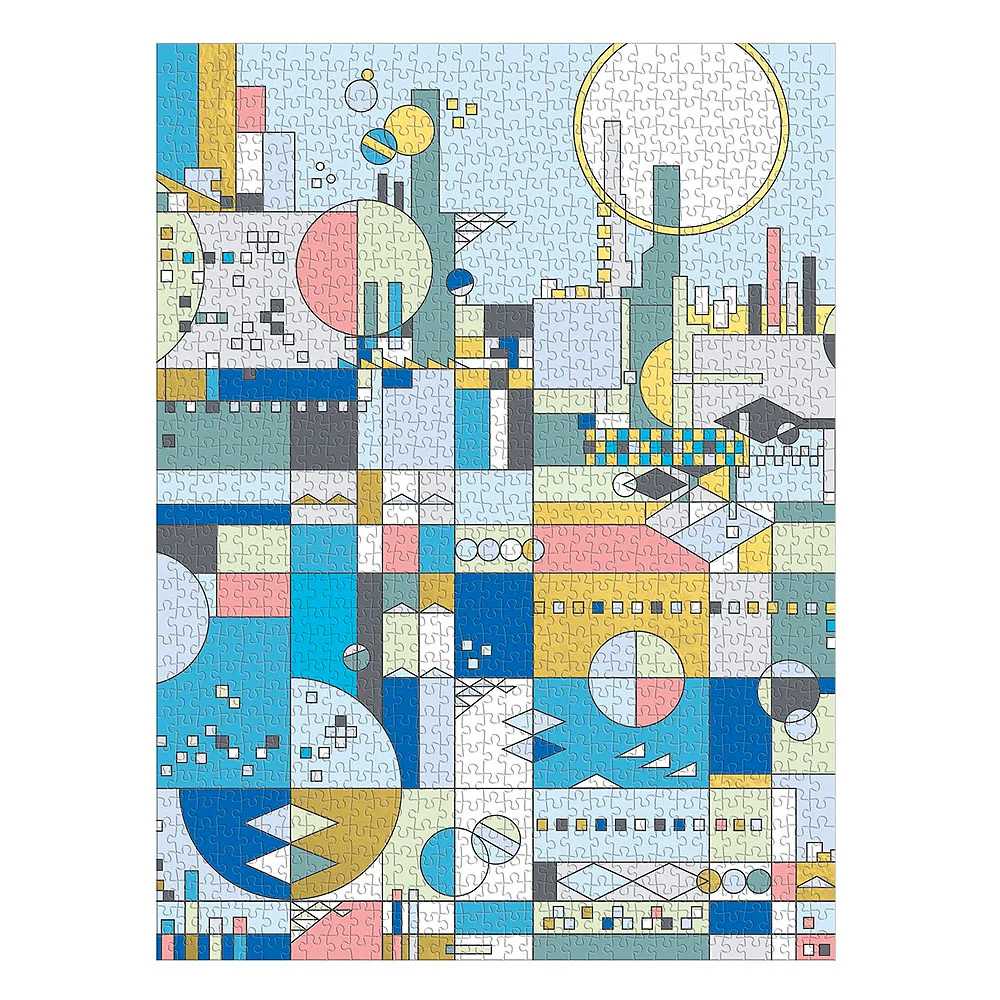 Frank Lloyd Wright City By The Sea 1000 Piece Foil Stamped Puzzle - Image 4