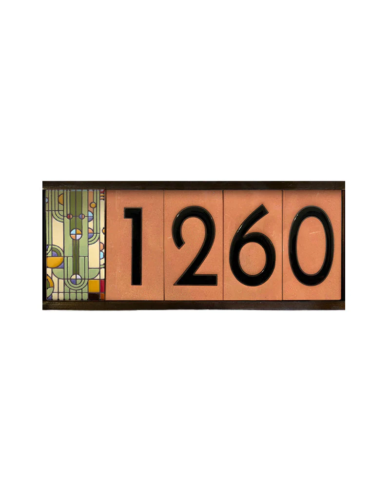 Frank Lloyd Wright Framed Tile House Numbers - 4 Digits - Image 5