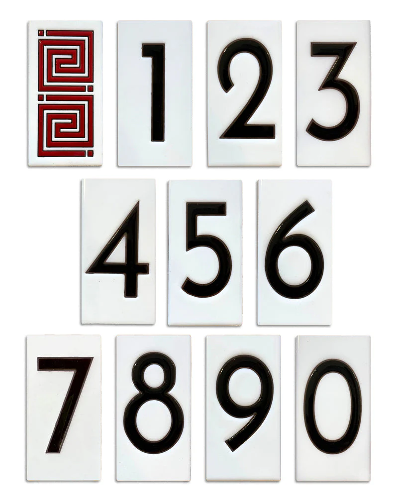 Frank Lloyd Wright Framed Tile House Numbers - 4 Digits - Image 7