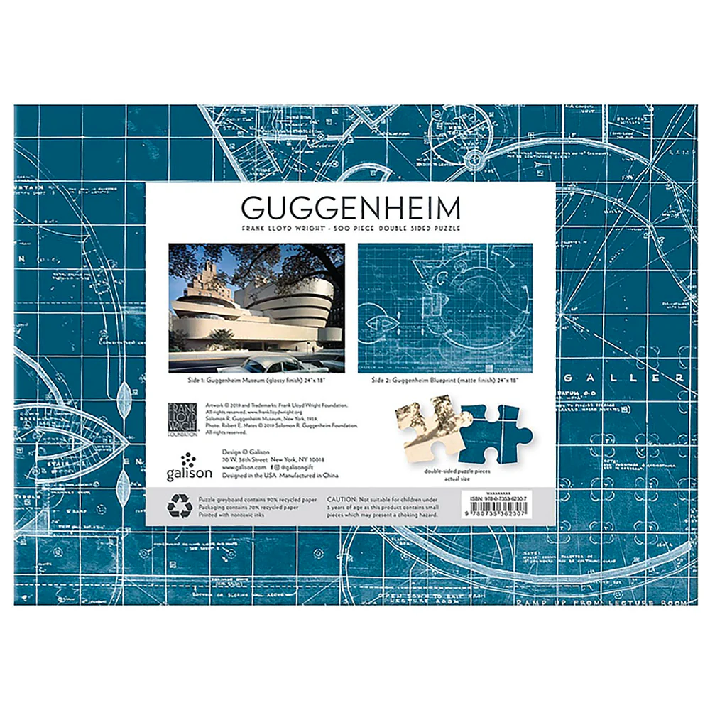 Frank Lloyd Wright Guggenheim 2-Sided 500 Piece Jigsaw Puzzle - Image 4