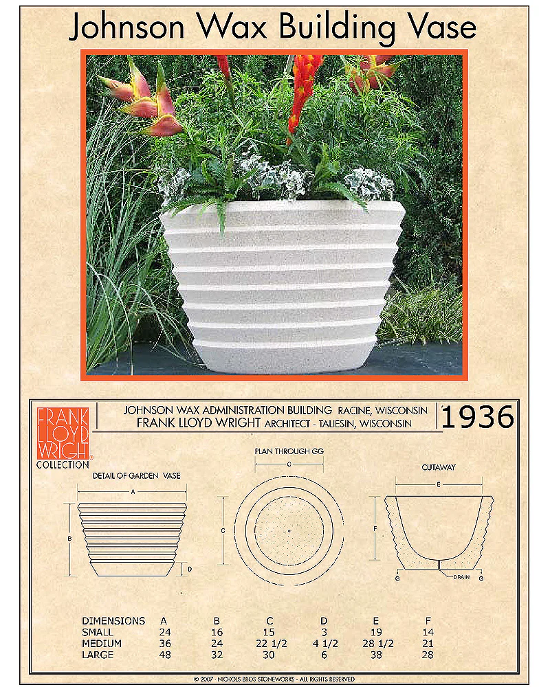 Frank Lloyd Wright Large Johnson Wax Building Vase - Image 5