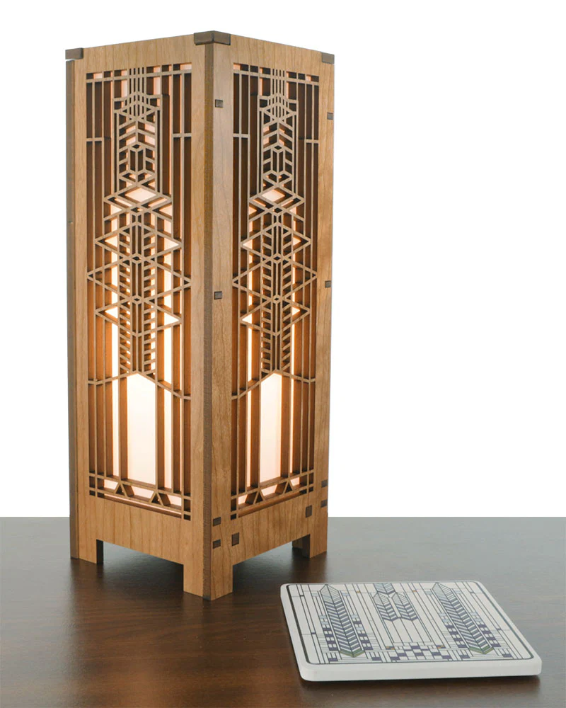 Frank Lloyd Wright Robie Art Glass Mini Lightbox Accent Lamp - Image 5