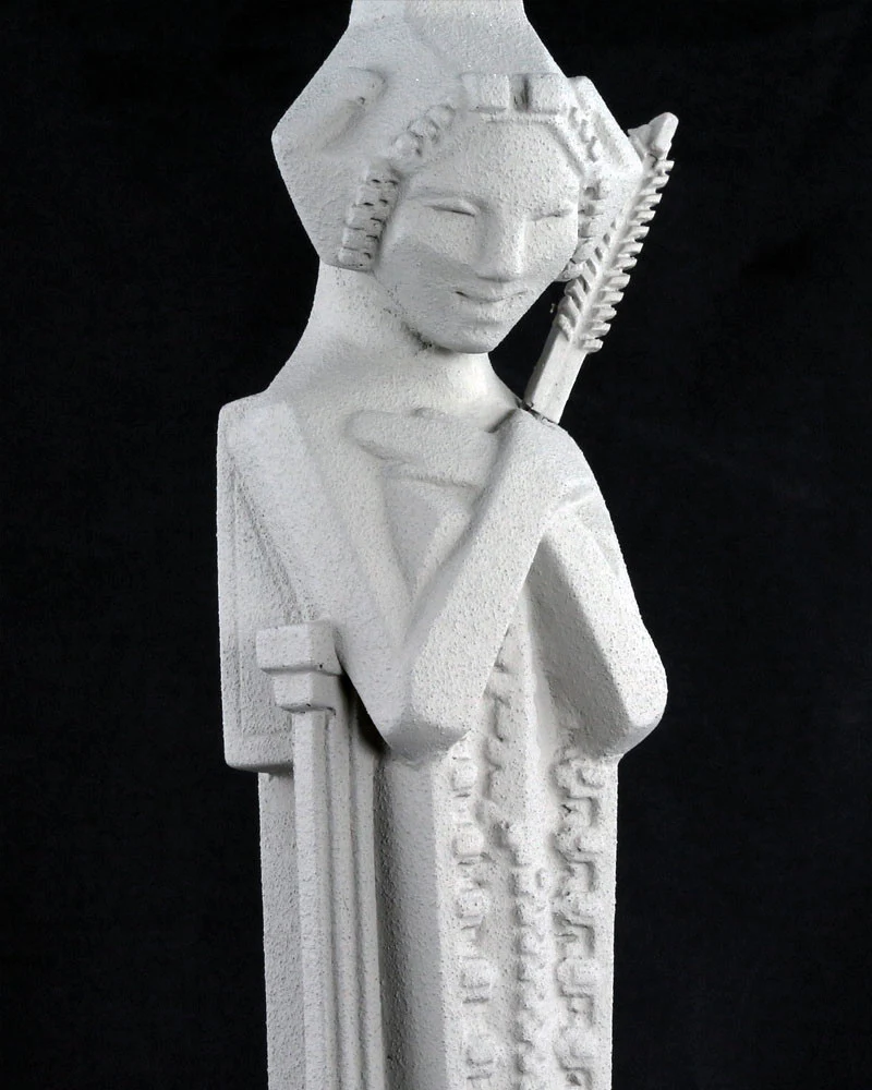 Frank Lloyd Wright Cast Stone Tabletop Sprite with Sceptre - Image 4