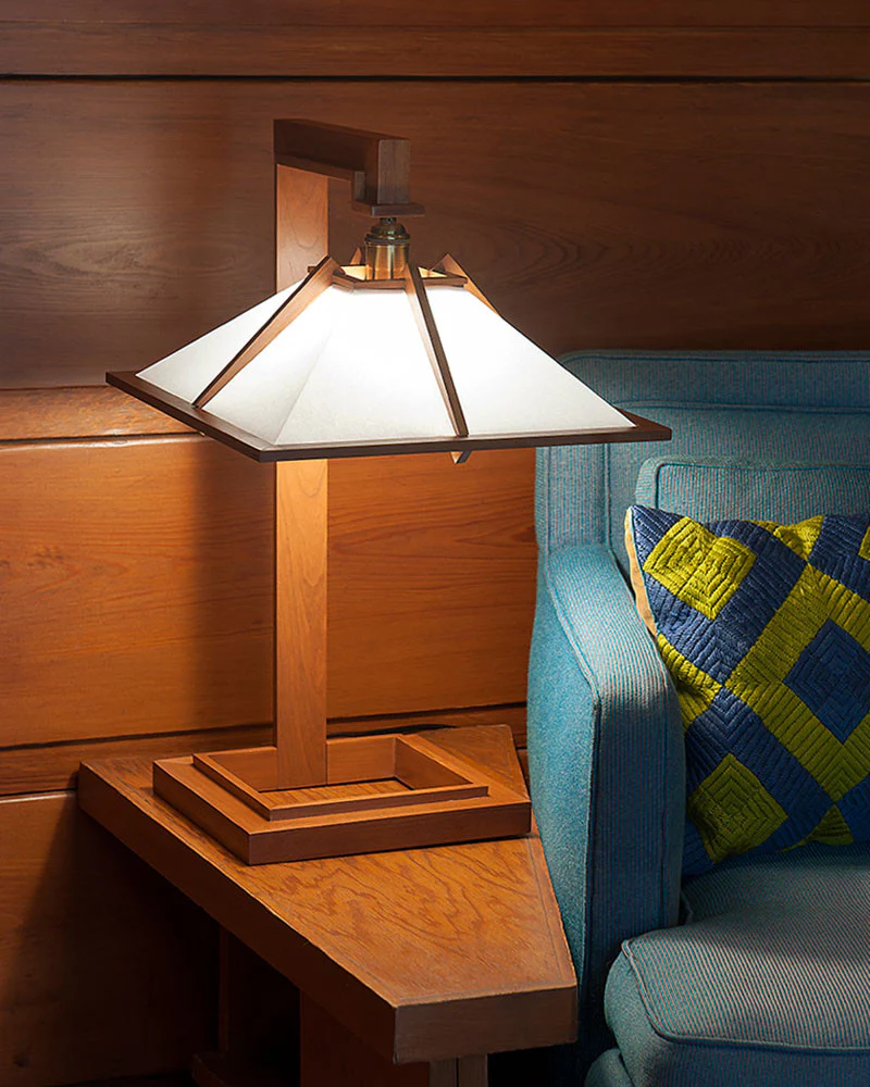 Frank Lloyd Wright Taliesin 1 Table Lamp - Cherry - Image 7
