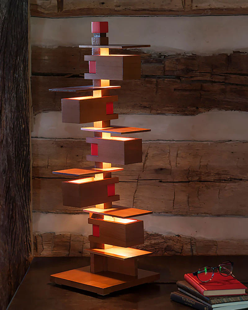 Frank Lloyd Wright Taliesin 3 Table Lamp - Cherry - Image 4