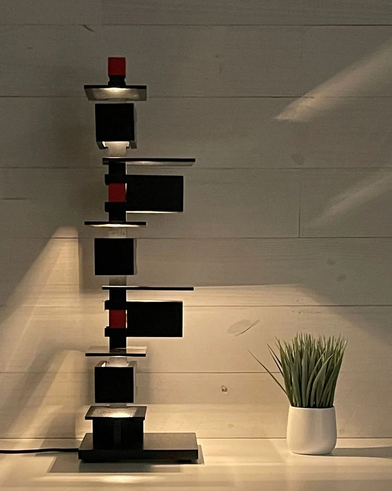 Frank Lloyd Wright Taliesin 3 Table Lamp - Stained Black - Image 3