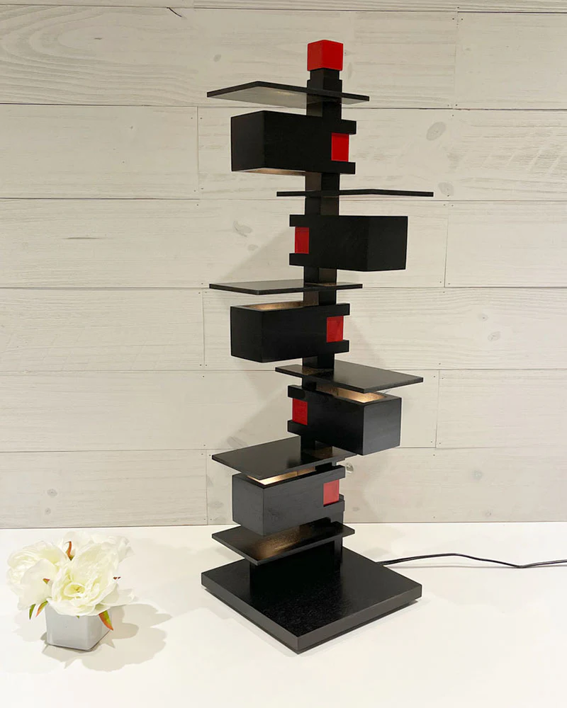 Frank Lloyd Wright Taliesin 3 Table Lamp - Stained Black - Image 4