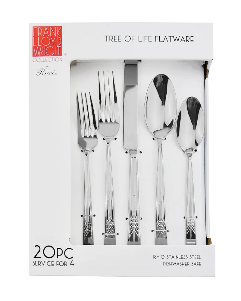 Frank Lloyd Wright Tree of Life Flatware Set - Silver - Image 6