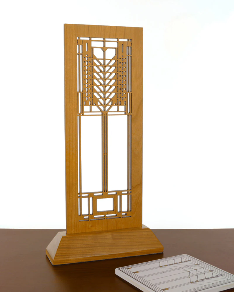 Frank Lloyd Wright Tree of Life Wood Mini Screen - Image 4