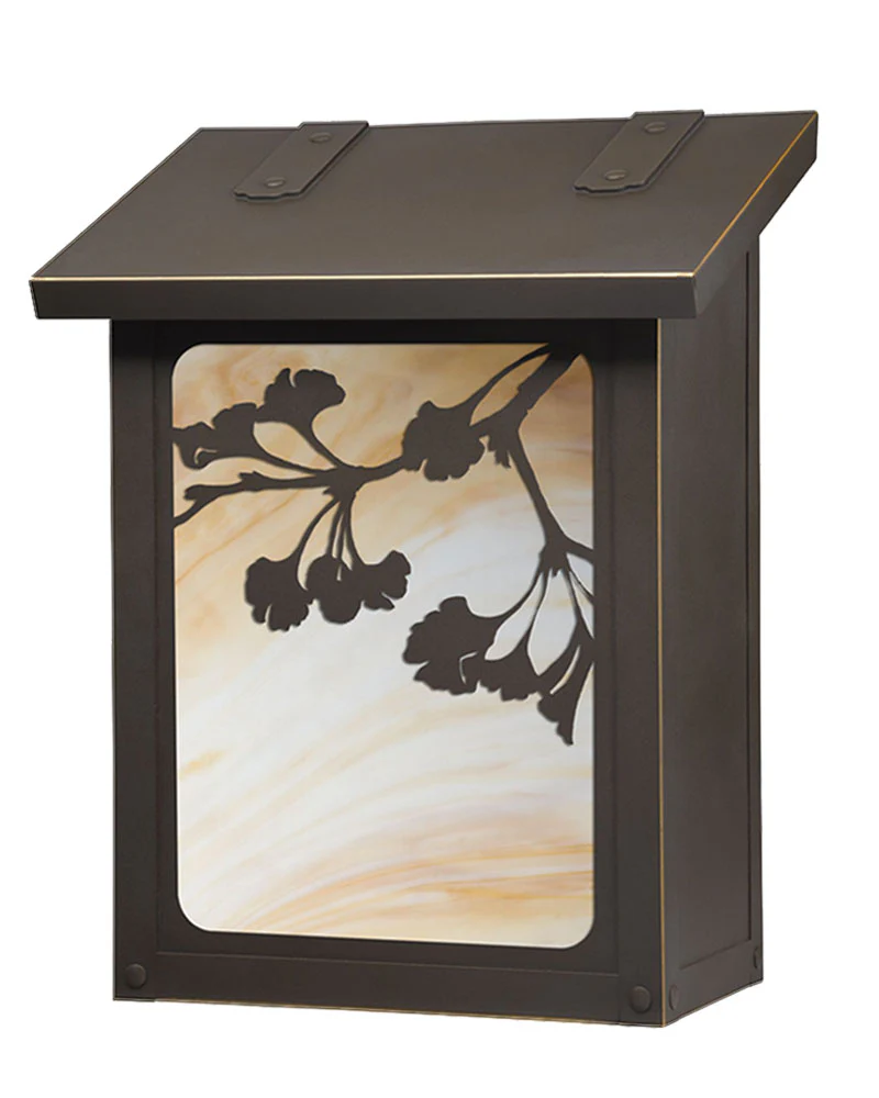 Ginkgo Tree Brass Vertical Wall Mount Mailbox - Image 4
