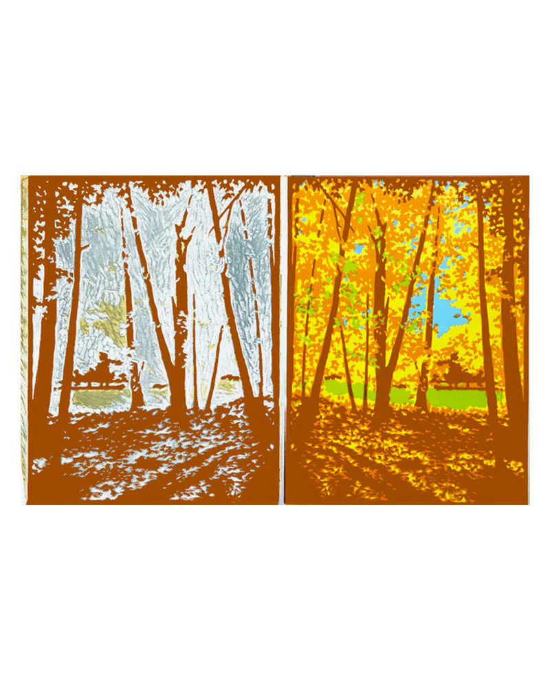 Laura Wilder Autumn Woods Limited Edition Framed Matted Block Print - Image 5