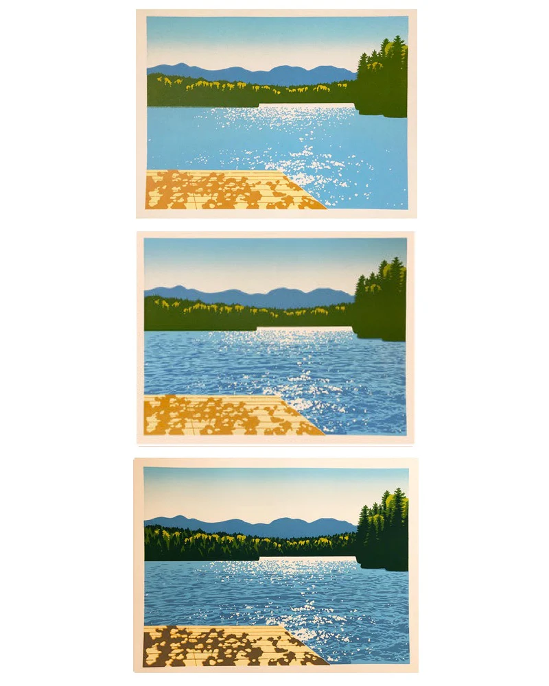 Laura Wilder Lake View II Limited Edition Framed Matted Block Print - Image 5