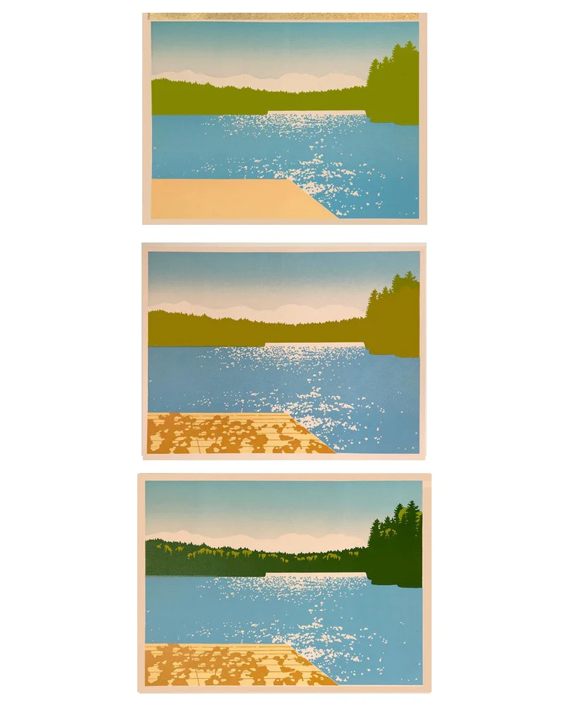 Laura Wilder Lake View II Limited Edition Matted Block Print - Image 4
