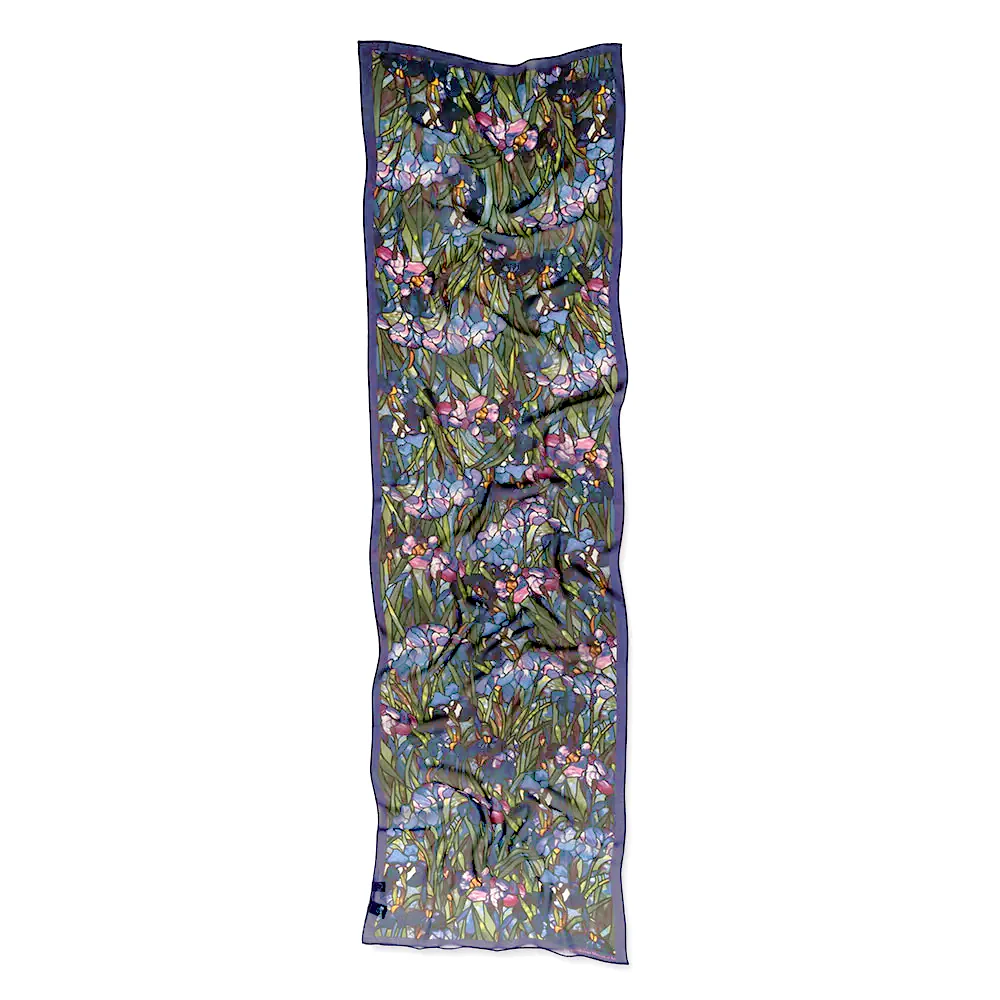 Met Museum Louis C. Tiffany Iris Crepe de Chine Silk Scarf - Image 5