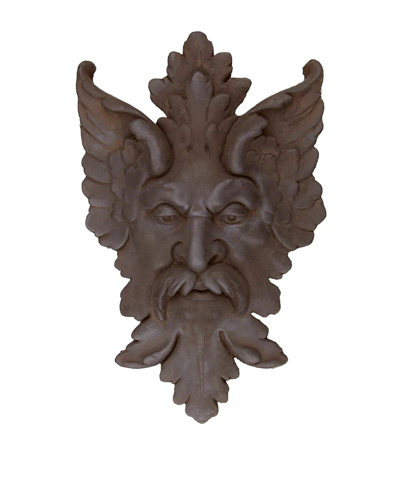 Michelangelo Green Man Leaf Mask Plaque in Cast Stone - Image 3