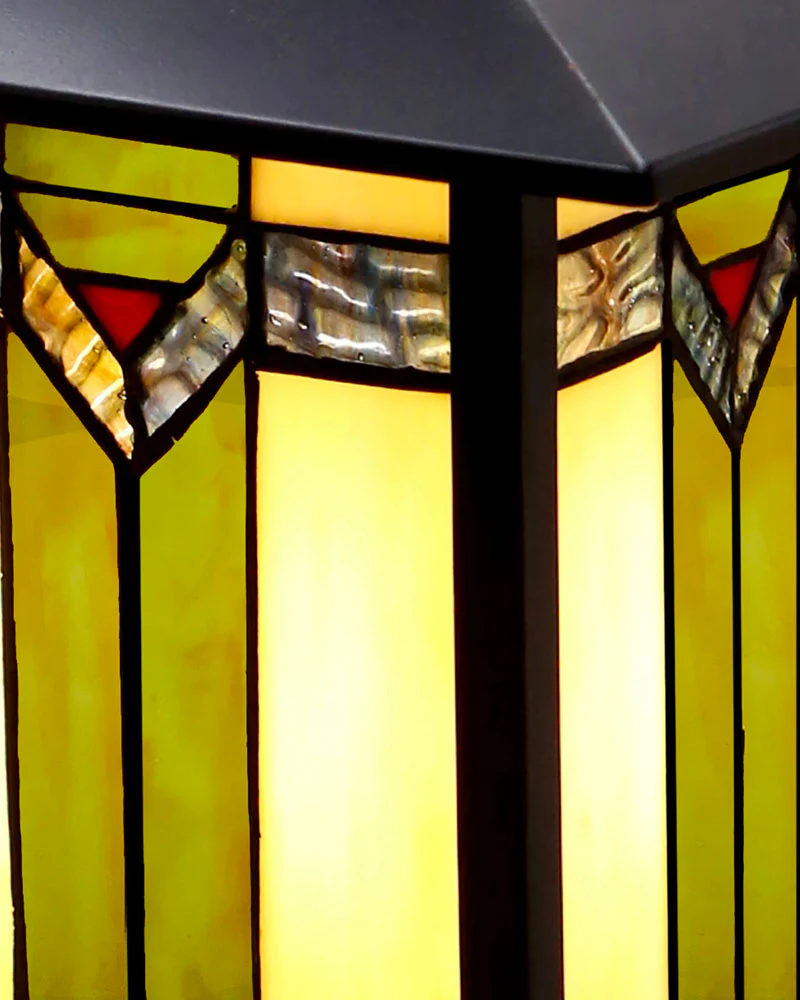 Mission Craftsman Stained Glass Wall Sconce - Louis - Image 4