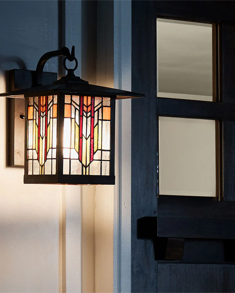 Mission Craftsman Stained Glass Wall Sconce - Edward - Image 5