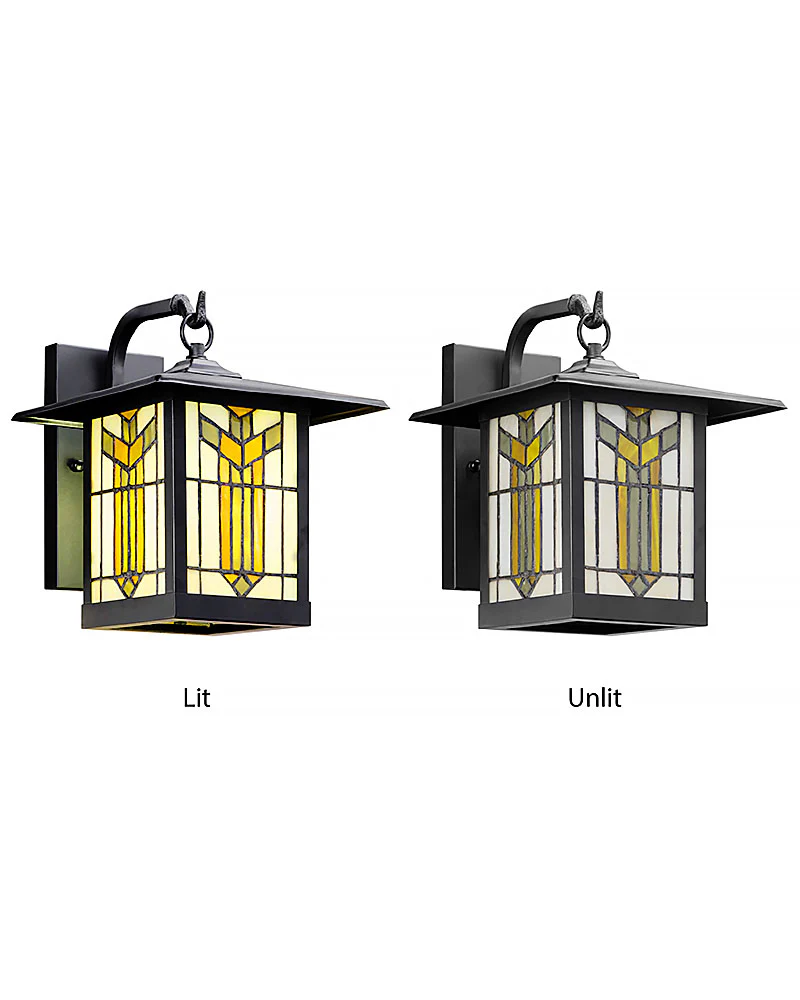 Mission Craftsman Stained Glass Wall Sconce - Thea - Image 3