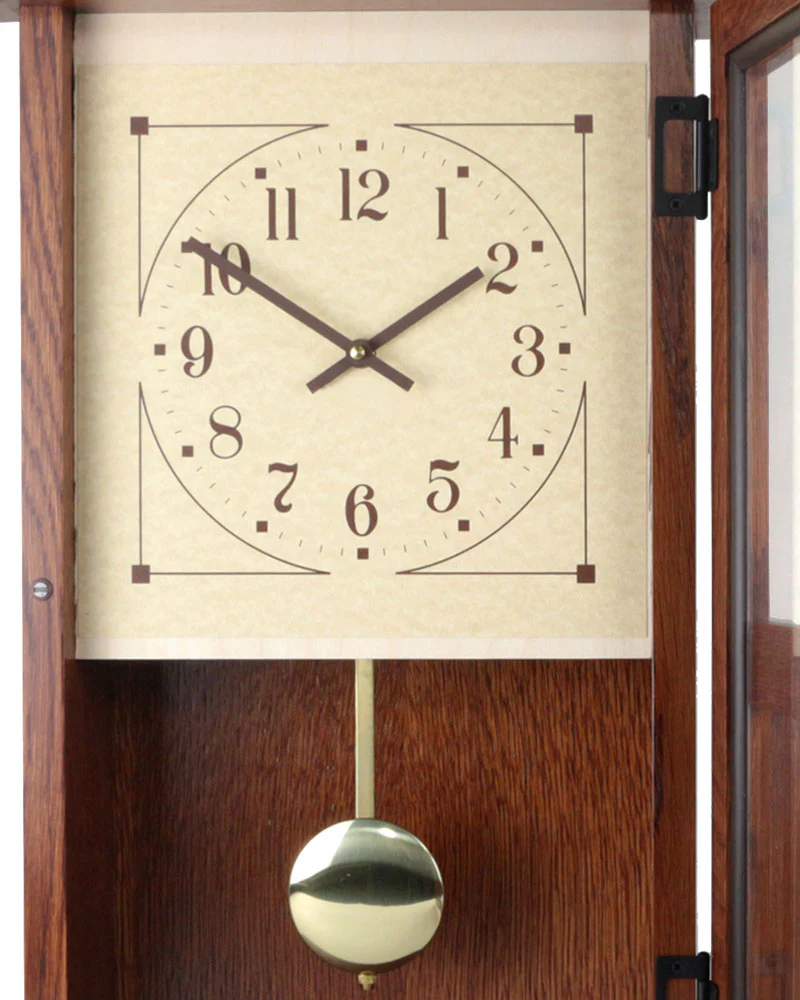 Amish Craftsman Mission Wall Clock - Quarter Sawn White Oak - Image 5