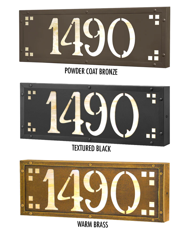 Illuminated Brass Prairie House Number Plaque for 4 numbers - Image 6