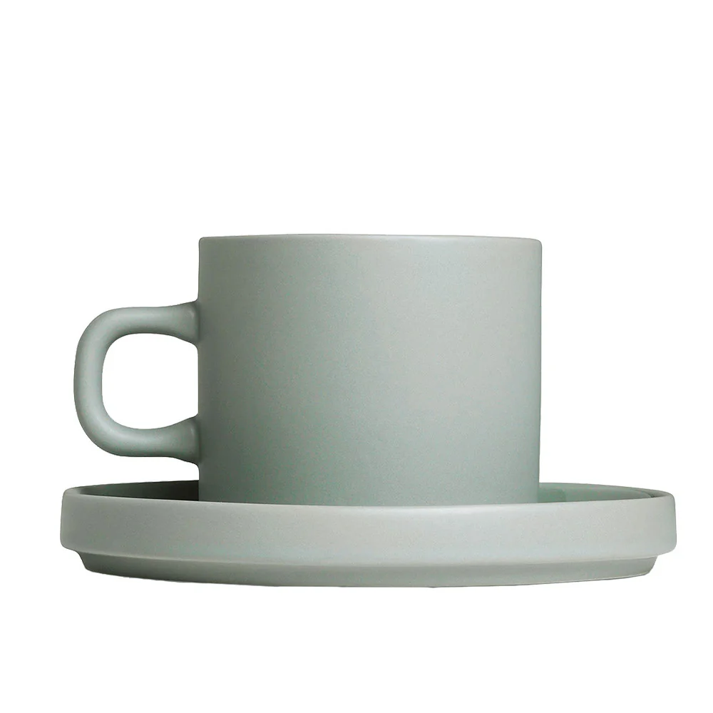 Blomus Pilar Stoneware Coffee Cups With Saucers Set of 2 - Image 5