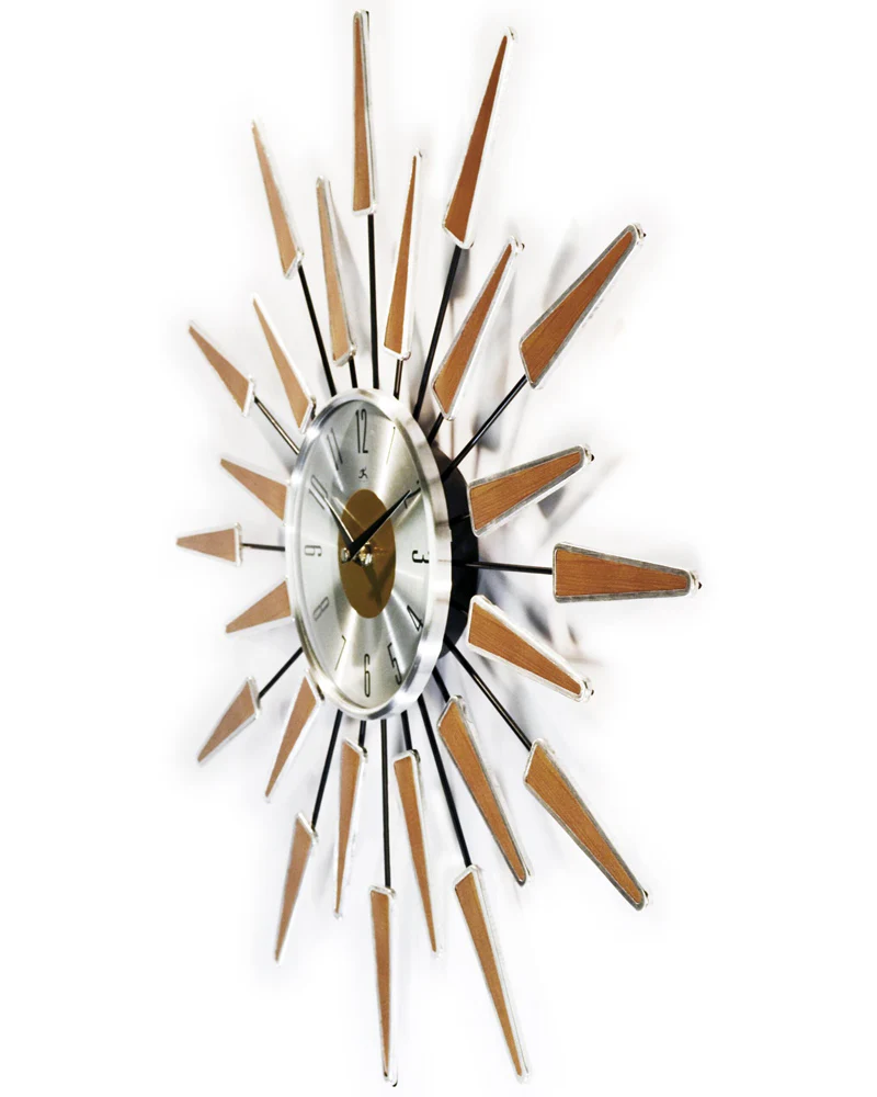 Satellite Mid-Century Modern Wall Clock - Walnut - Image 5
