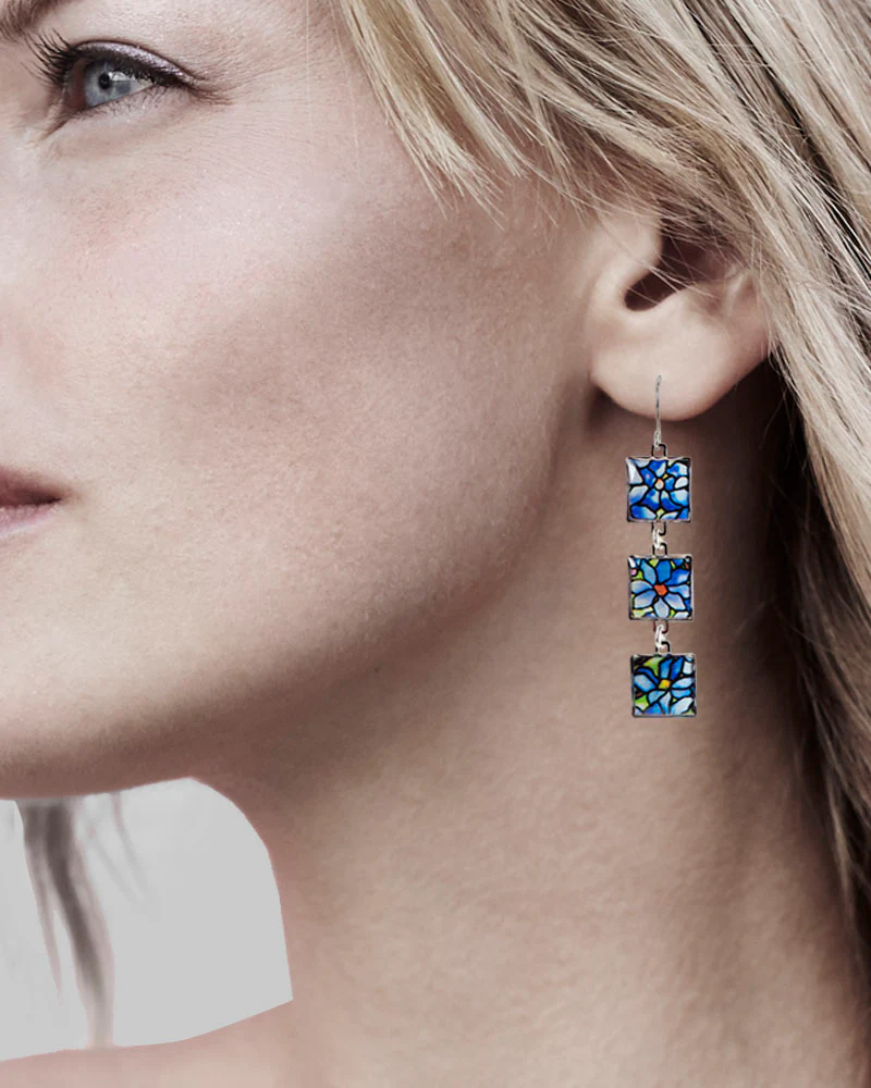 Louis Comfort Tiffany Triple Clematis Earrings - Image 3